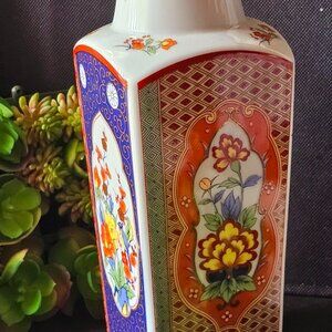 Vintage ASAHI Sato Gordon Collection Japan Floral 10" Porcelain Vase